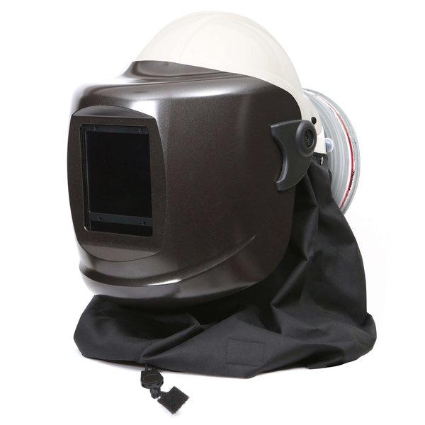 Pureflo PF60ESM+ Hard Hat White, Black Neck Cape, HE/HF/HC Filter Gentex Corp